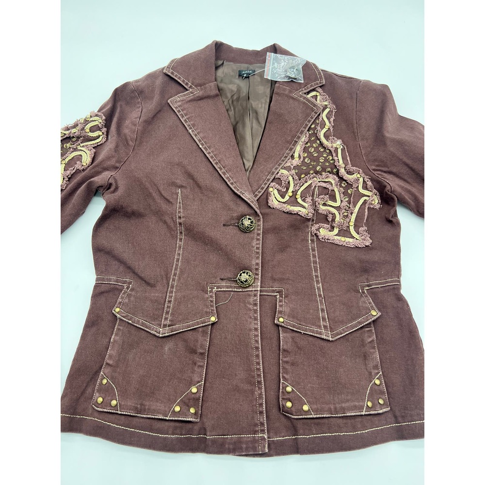 NWT Aziz Burgundy Jacket Size S - Picture 2 of 12